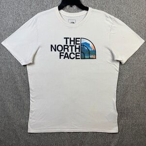 The North Face Ivory Short Sleeve Graphic Print T-Shirt Men's Large **READ**
